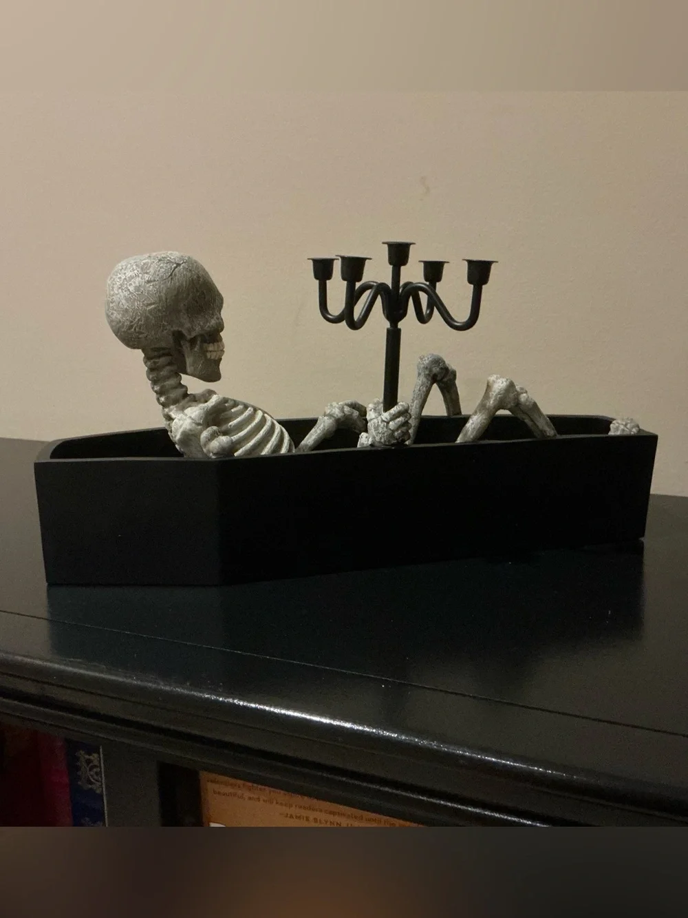 AMAZING Skeleton in Coffin Halloween Decor
